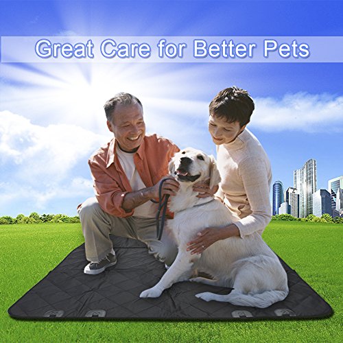 Pet Dog Seat Cover Waterproof Car Backseat Covers Dog Hammock Non-slip Scratch Proof Rear Seat Cover Protector for Pets,Fabric&Polyester Bench Seat Cover for Car Truck SUV,Extra Large Seat Cover,Black
