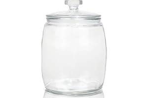CATPOWER 2.5 Gallon Wide Mouth Glass Storage Jars with Heavy Glass Lids - Large Cookie Jars for Kitchen, Ideal for Flour, Ric