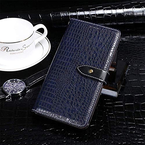 QHTTN Blue Crocodile Pattern Leather Case TPU Silicone For Apple iPhone 11 Pro Max 6.5 inch Wallet Phone Case Flip Protector With Card Slots Stand Magnetic Bumper Etui Shell