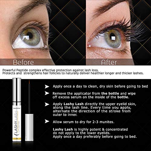 Eyelash growth serum peptide lash natural regrowth enhancing formula for hydrated longer fuller eyelash and thicker eyebrows with pentapeptide-17 Panthenol 10ml/0.33fl oz.