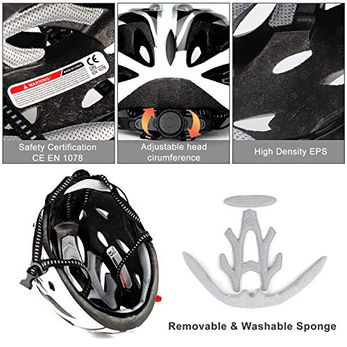 RaMokey Cycle Helmet, Lightweight Bicycle Helmet, Adjustable Mountain & Road Bike Helmets for Adults, 18 Vents with… - Image 4
