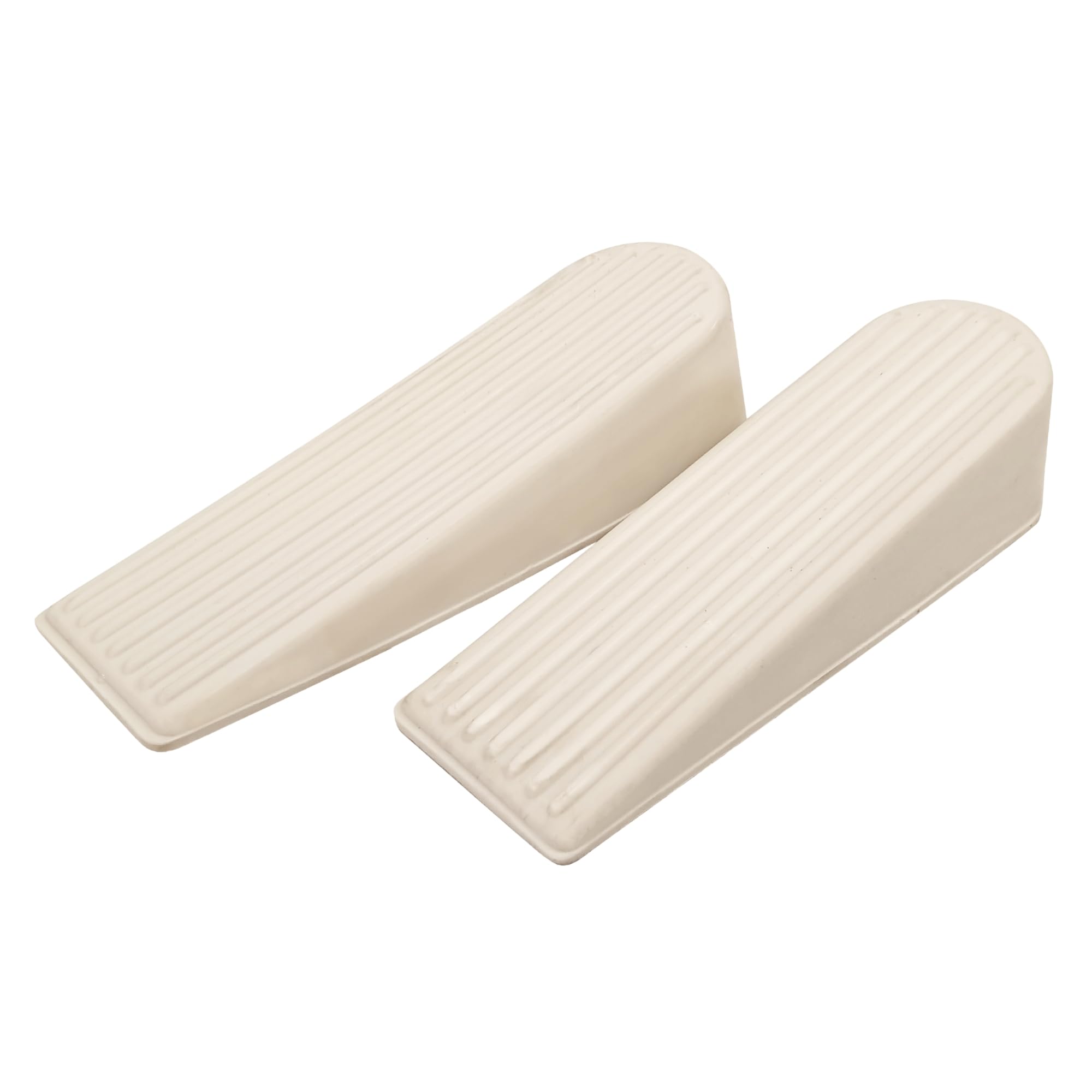 Select Hardware Door Stop, Wedge, Anti Slip Door Holder, Rubber, Cream(Almond), (Pack of 2)