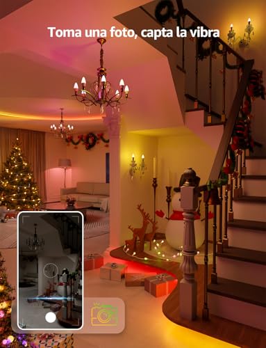Lepro BC1 AI E14 LED Bulb, Alexa Smart Bulb, 4.9W RGB Dimmable Wi-Fi Bulbs Voice Control & Music Sync, Customized AI Lighting Designer Works with Google Home, 4Pcs