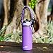 QeeLink Handle for Hydro Flask - Security Design - Wide Mouth Water Bottles Carrier - Includes Paracord Survival Strap with Compass Fire Starter Whistle (Purple)