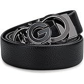 VANNANBA Leather ratchet Belts for Men Automatic Buckle Casual Work Dress Belt with Gift Box
