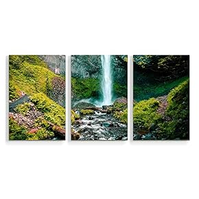 3 Piece Canvas Wall Art Waterfall in...