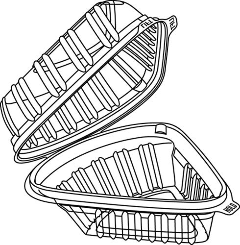 A World Of Deals Clamshell Pie Wedge Clear Hinged [50 Pack] Take-Out Plastic Go Cheesecake Containers [Size: 6" x 6" x 3"]