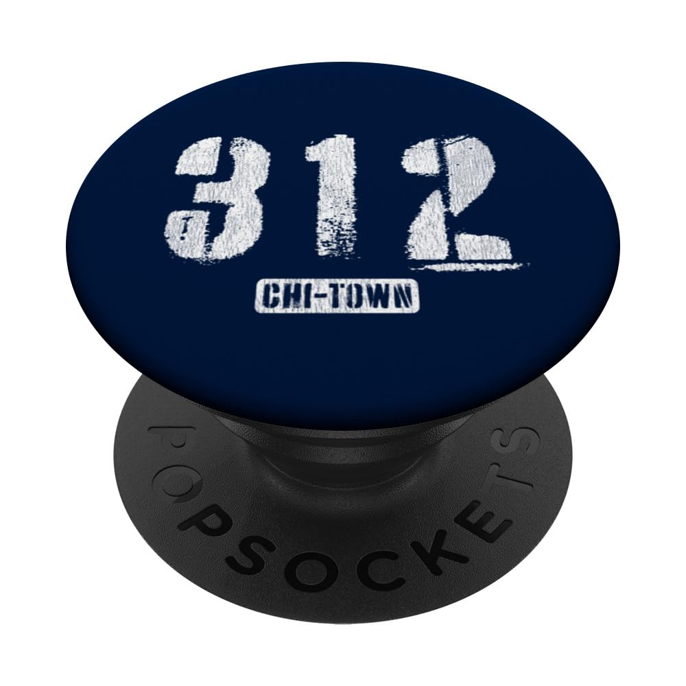 312 Chi-Town Chicago IL Rough Stencil Design With Details PopSockets Swappable PopGrip