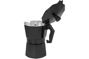 Dioche Aluminum Coffee Pot 3-cup Aluminum Coffee Maker, Kitchen Accessory Suitable for Home, Office, and shop. (Black)