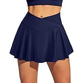 Tempt Me Women Swim Skirt - High Waisted Bathing Suit Skirt Crossover Bikini Bottoms 2025