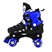 Scale Sports Adjustable Blue Quad Roller Skates for Kids Large Sizes for Ladies Teens