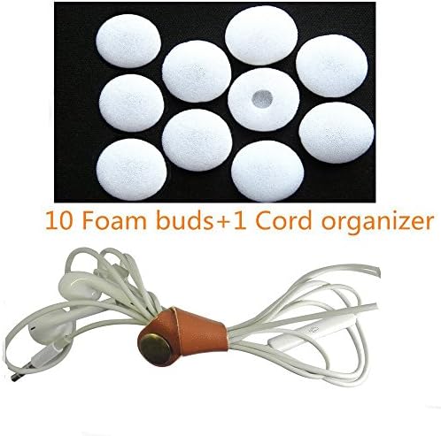 Kopowaes 10 Pack Foam Earbud Earpad Replacement Sponge Covers for Apple Earpod Ipod Iphone Headsets,with 1 Cord Organizer