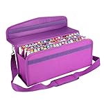 Caliart Marker Case Lipstick Case 120 Slots Marker Bag Holder Organization with Carrying Handle and Baldric for Prismacolor Marker and Copic Marker, Permanent Marker,Highlighter (Purple)