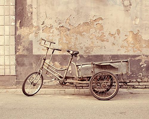 Bicycle Photography Grey Bike Modern Urban Industrial Style Travel Photograph of Beijing China city street