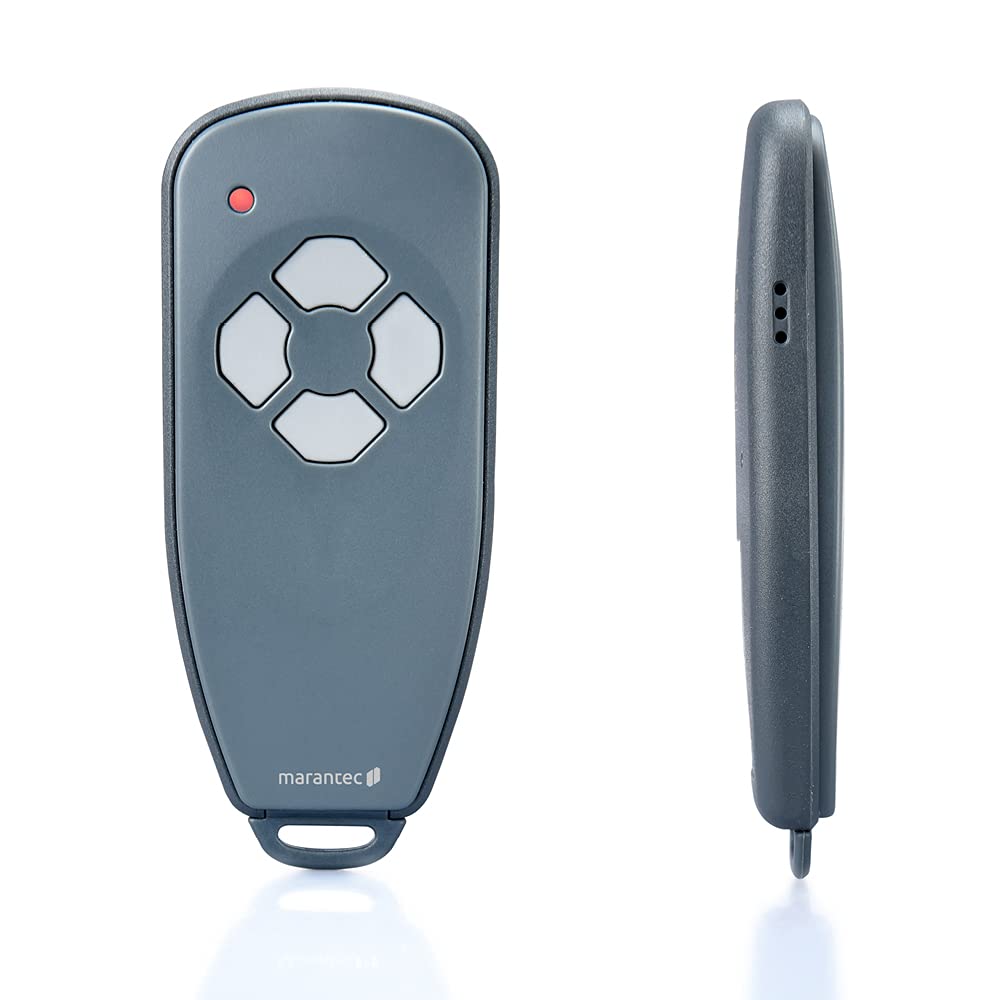 Marantec 122459 Digital 384 Hand-held Transmitter, 4-Channel Radio Remote Control Opener for Garage Door Operators, Gray