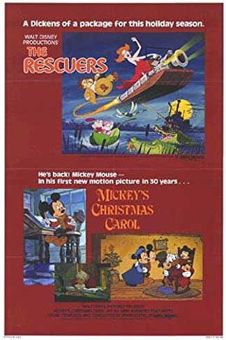 Mickey's Christmas Carol/Rescuers - Authentic Original 27" x 41" Folded Movie Poster