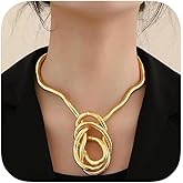 immerFancy Gold Bendable Snake Necklace Armband Bracelet and Choker, Flexible Snake Chain Versatile Twisty Multi-purpose Necklaces Bracelets DIY Trendy Halloween Costume Jewelry Gift
