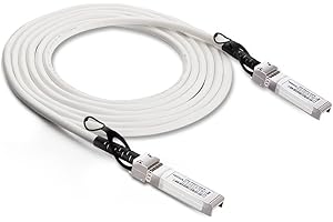 10GTEK [White] Colored 10G SFP+ DAC Cable - Twinax SFP Cable for Cisco SFP-H10GB-CU2M, Ubiquiti UniFi, Fortinet, Supermicro, Netgear, Mikrotik, ZTE Devices, 2-Meter(6.5ft)