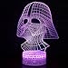LED 3D Optical Illusion Smart 7 Colors Night Light Desk Lamp with USB Cable (Darth Vader)