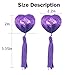 Senchanting Reusable Silicone Sequin Adhesive Nipple Cover Pasties Bra with Tassel-4 Pair(Black+Red+Purple+Pink)
