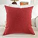 Home Brilliant Burgundy Pillow Covers Burlap Lined Linen Decorative Euro Sham Large Cushion Cover for Sofa, 26x26 inches(66cm)
