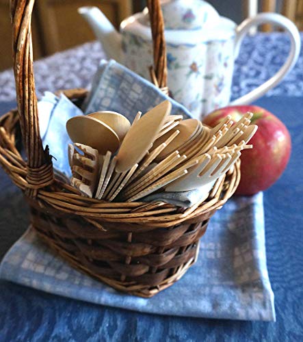 75 Disposable Wooden Spoons - Eco-Friendly, Compostable, Biodegradable - 100% All-Natural Birch - for Parties, Weddings and Holidays