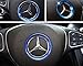 iJDMTOY (1) Sports Blue Aluminum Steering Wheel Center Decoration Cover Trim For 2015-up Mercedes C E CLA GLA GLC GLE Class