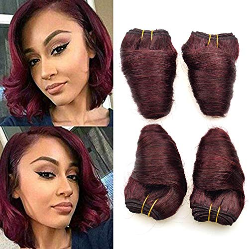 8-Inch-Loose-Wave-pure-color-99j-Brazilian-9A-Virgin-Human-Hair-4-Bundles-Weft-and-Wavy-Weave-Hair-Loose-Wave-50gPcs-Human-Hair-Extensions-8inch4pcs99j