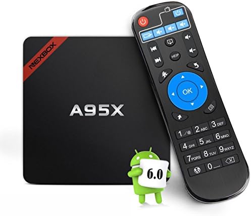 Android 6.0 TV Box, A95X Android TV Box Amlogic S905X 64 Bits Support H.265 VP9 Decoding True 4K Playing with Wifi Ethernet 2017 Updated Media Player