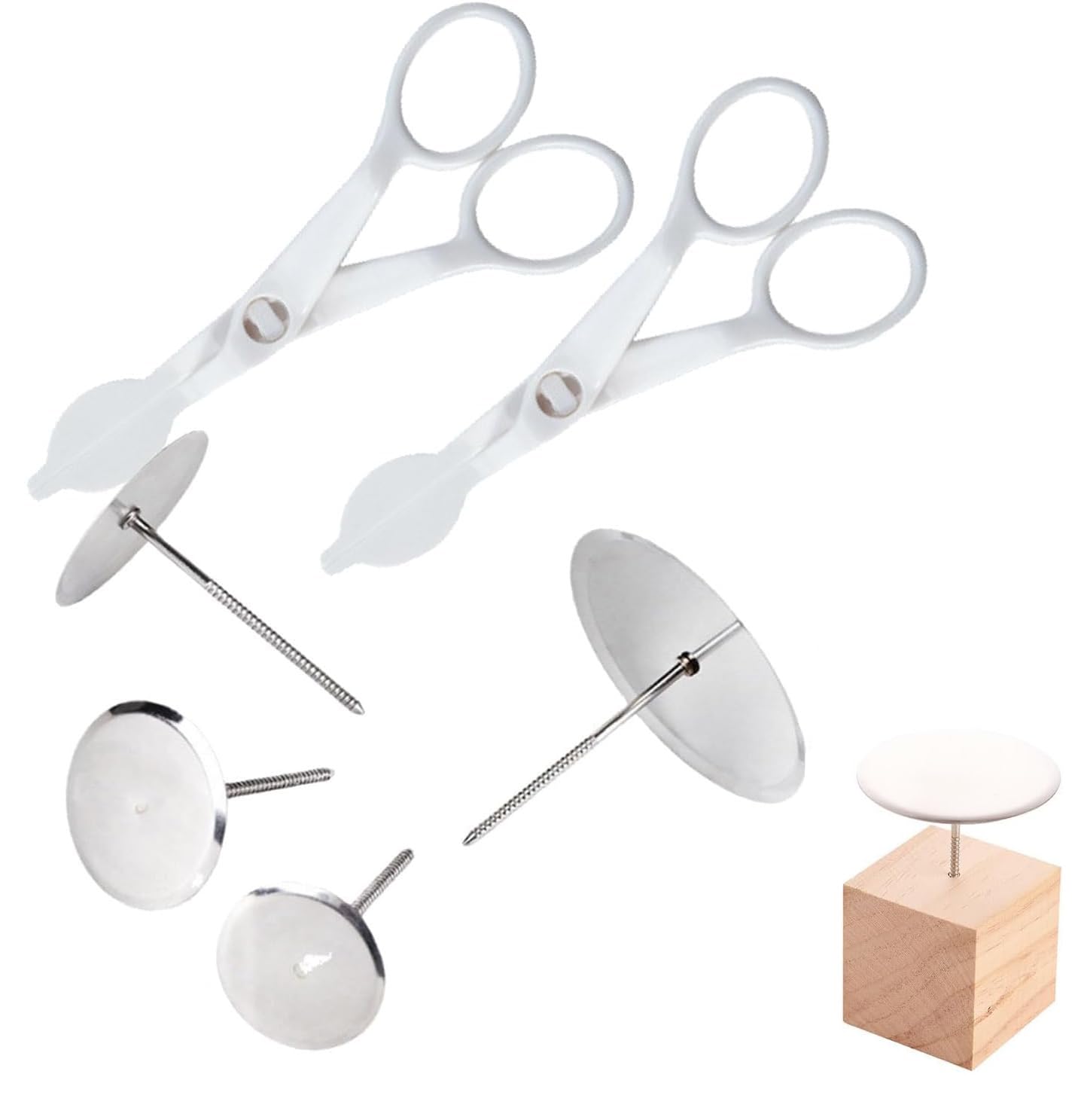 Photo 1 of 7PCS Cake Flower Nail and Flower Lifters Set, Stainless Steel Baking Tools for Icing Flowers Decoration