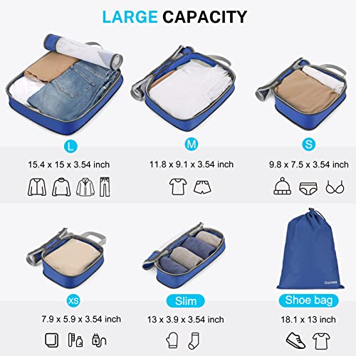 Gonex Compression Packing Cubes Mesh Organizers L+M+S+XS+Slim+Laundry