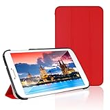 Tab 3 8.0 Case, JETech® Gold Slim-Fit Smart Case Cover for Samsung Galaxy Tab 3 8.0 (8 Inch) Tablet PC with Auto Sleep/Wake Feature (Red)