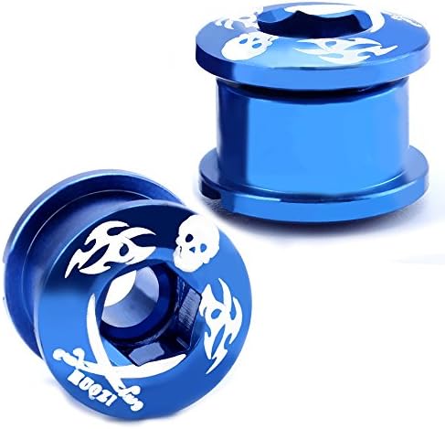 Bicycle Chainwheel cranks Screw Ultralight Anodised Alloy Dental Plate 5 Pcs (Blue)