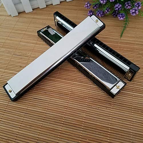 piRA8 Folk & World Harmonicas 24 Holes Tremolo Key C Mouth Organ Kids Musical Instrument Toy Gift - SilverFor outdoor home