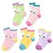 SUNBVE 5 Pack Girls Lovely Rabbit Series Seamless Breathable Cotton Socks (8-11Years)