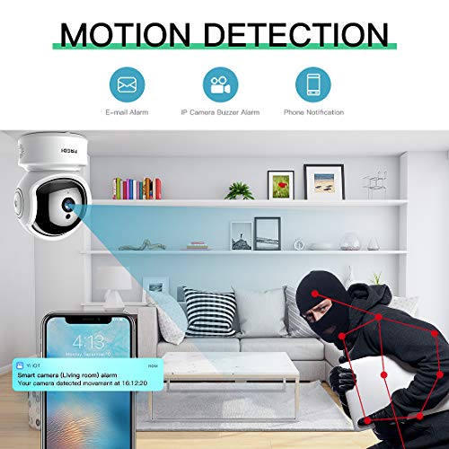 FREDI Baby Monitor 1080P Wireless Security Camera, WiFi Home Security Camera Surveillance HD IP Camera with Motion Detection,Two-Way Audio,Night Vision,Pan/Tilt,Cloud Storage,Micro SD Slot - Thumbnail 5