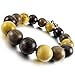 INBLUE Men,Women's 15mm Wood Bracelet Link Wrist Tibetan Buddhist Sandalwood Bead Prayer Buddha Mala Chinese knot Elastic