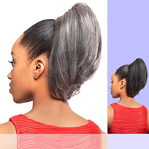 DS002 (Foxy Silver) - Synthetic Ponytail in OFF BLACK