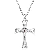 GlamourGrace Mustard Seed Necklace Christian Gifts for Women Faith Mustard Seed Cross Necklace, Gift for Christians Jewelry for Women Girls