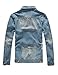 DSDZ Mens Classic Ripped Motorcycle Denim Jacket With Hole (M (asian 2XL), Blue)