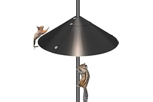 Garbuildman Metal Squirrel Baffle for Bird Feeder Pole, Outside Pole Mount Bird House Guard for Outdoor Shepherd’s Hook, 19 I