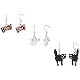 Madison Tyler Halloween Earrings for Women | Skeleton | Skull | Ghost | Pumpkin | Spider web | Wizard hat | Trick or Treat | Halloween Dangle Earrings Gift