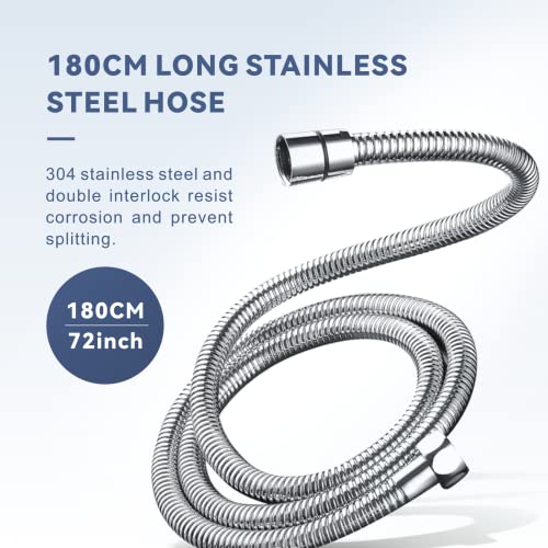 180CM Extra Long Shower Hose, Baytion 360°Anti-twist 304 Stainless Steel Handheld Shower Hose for Shower/Sitz Bath【Leak-proof & Anti-erosion】