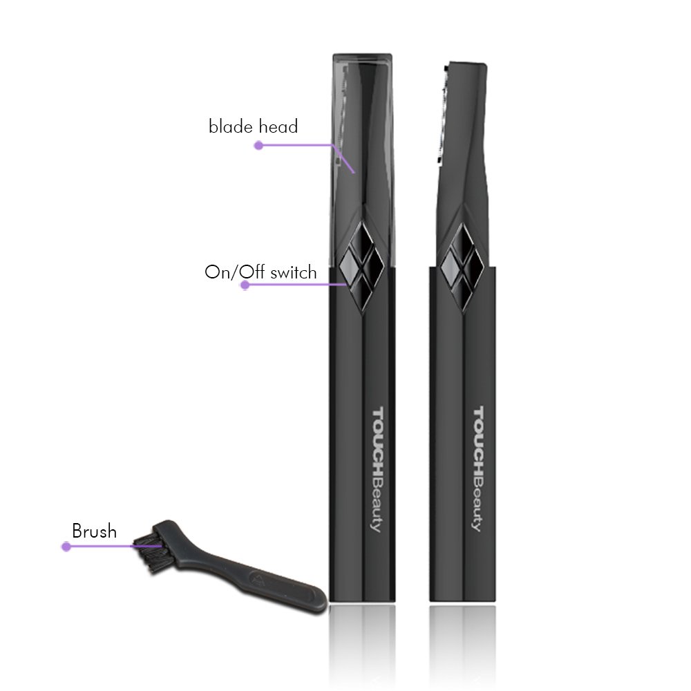 TOUCHBeauty Eyebrow Hair Trimmers for Women Facial Body Hair Shaver with 2 Cutting Head Battery Powered AS-1158