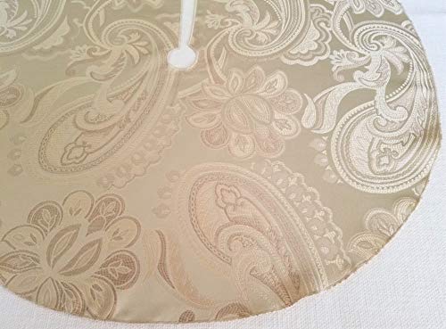 Champagne Paisley 27" Tree Skirt - American Made