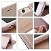 Nouske iPhone 6/6S Flip Folio Wallet Stand up Credit Card Holder Leather Case Cover Holster/Magnetic Closure/TPU bumper/360 Full Body protection, Gold