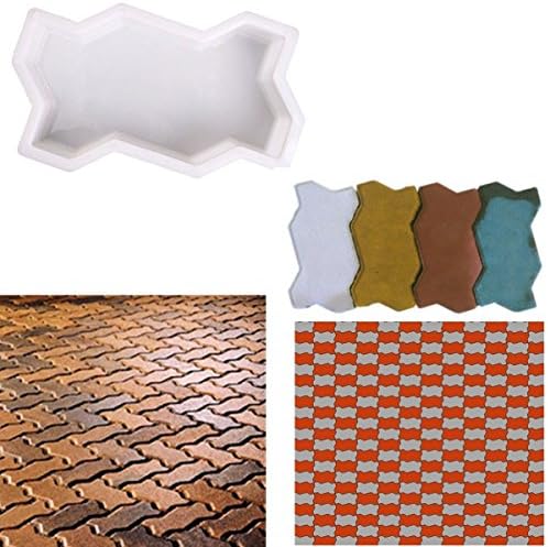 Starworld Lot of 2 Pcs - Three waves Shape - DIY Walking Path Maker Garden Lawn Grass Planting Brick or Pavement driveway stone mold concrete mold stepping Propylene + ABS (13x24x 6 cm)