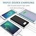 KUNSTWORKER 20000mAh Power Bank,Portable Charger with Built in LED Flash Lights and LED Display,External Battery Pack with Three Output Ports for iPhone6 6s 7 Plus, Galaxy and More