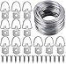 Paxcoo Picture Hanging Kit Including 50 Pcs D-Ring Picture Hangers with Screws and 100 Feet Picture Hanging Wire, Supports up to 30 lbs