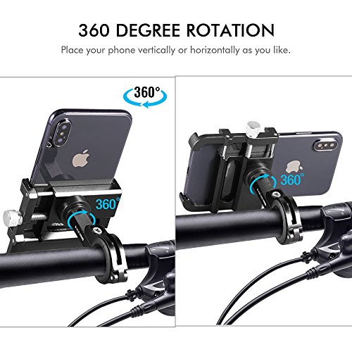 HOMEASY Universal Bike Phone Mount Motorcycle Handlebar Cellphone Bicycle Holder Adjustable, Fits iPhone X, XR, 8 | 8 Plus, 7 | 7 Plus, Galaxy S9, S8, Holds Phones from 3.5-7" Wide【Fall Prevention】 - Thumbnail 4
